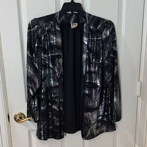 Vintage Black and Silver Patterned Jacket frankenwalder 40